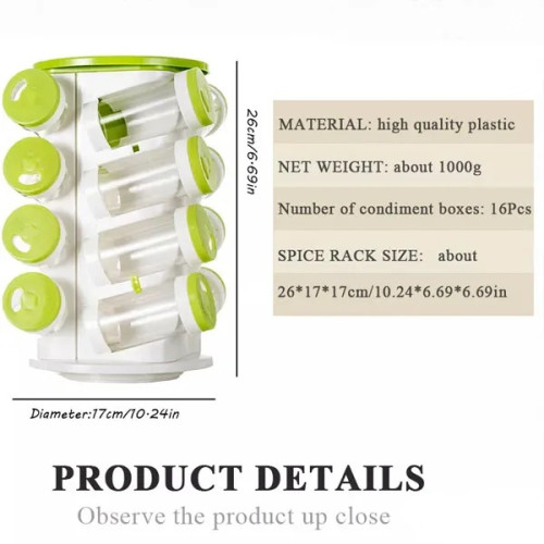16 PCS Tree Shape Rotatable Spice Rack
